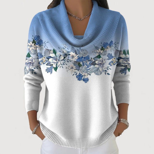 Aurora | Jersey de Flores con Cuello Alto