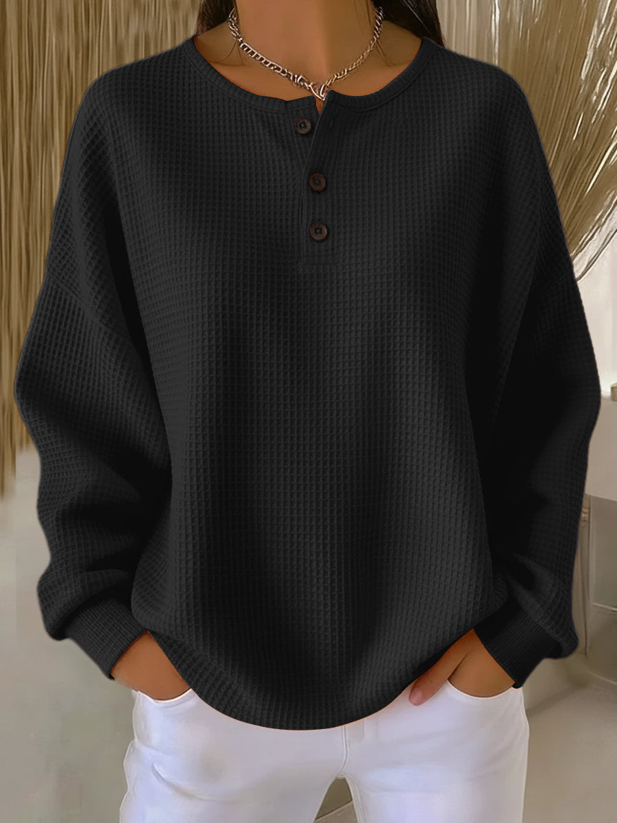 Maribel | Sudadera Henley Gofrada