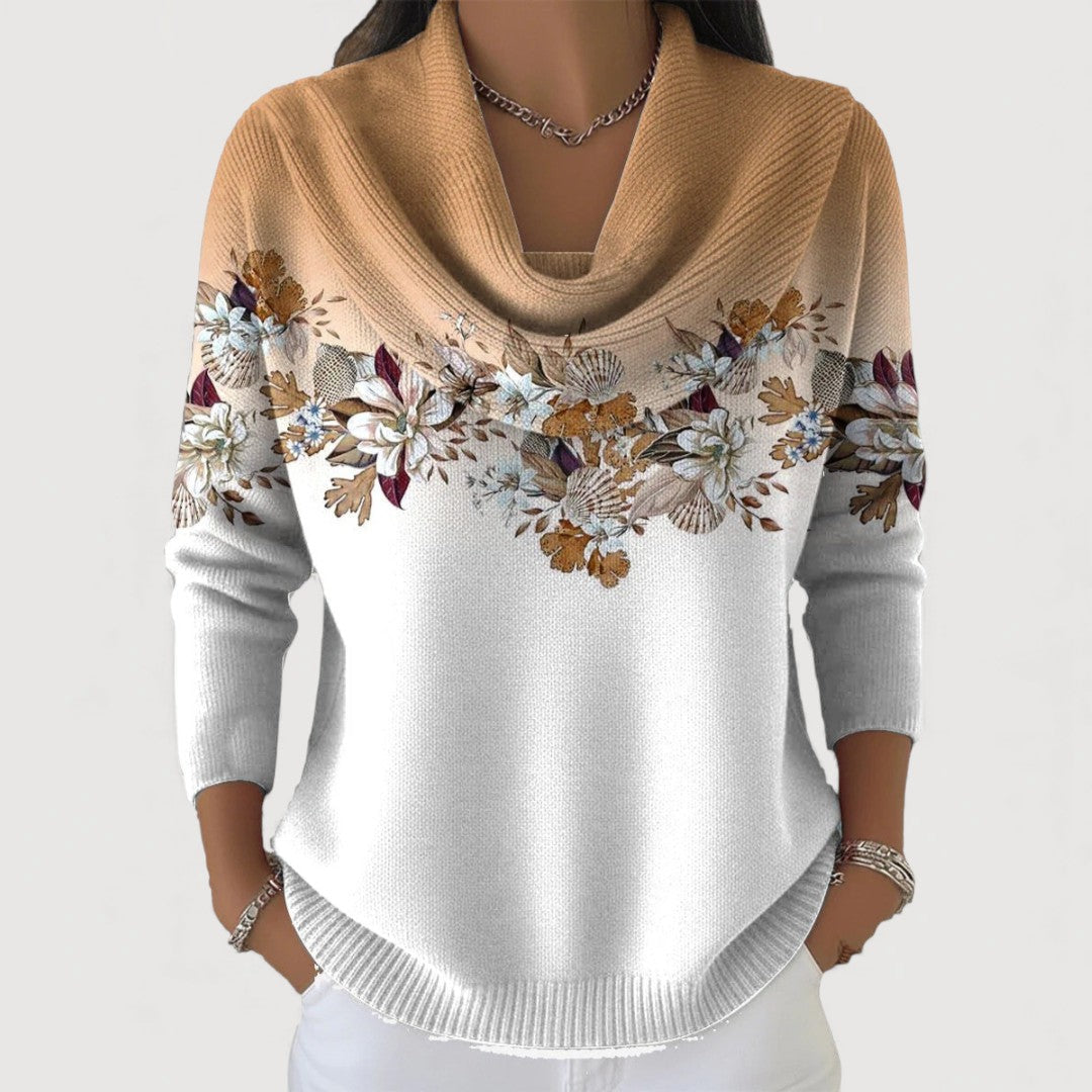 Aurora | Jersey de Flores con Cuello Alto