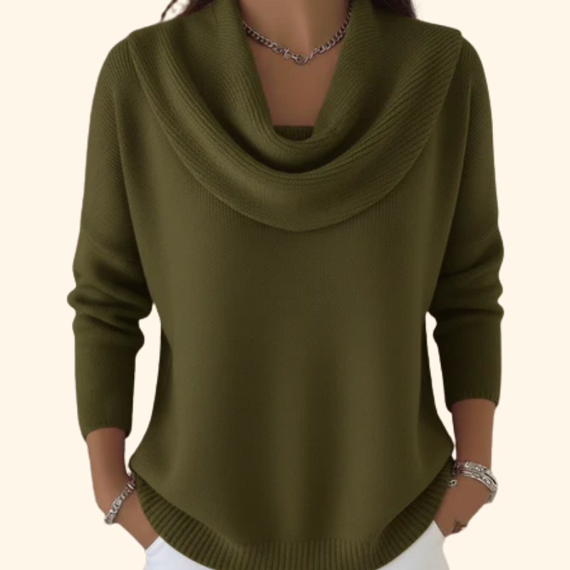 Inés | Jersey con Cuello Drapeado