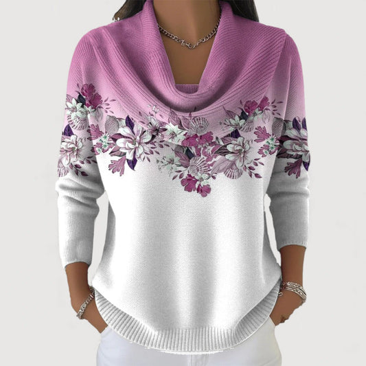 Aurora | Jersey de Flores con Cuello Alto