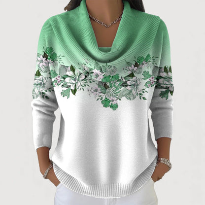 Aurora | Jersey de Flores con Cuello Alto