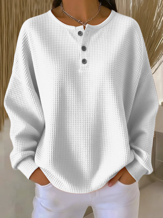 Maribel | Sudadera Henley Gofrada
