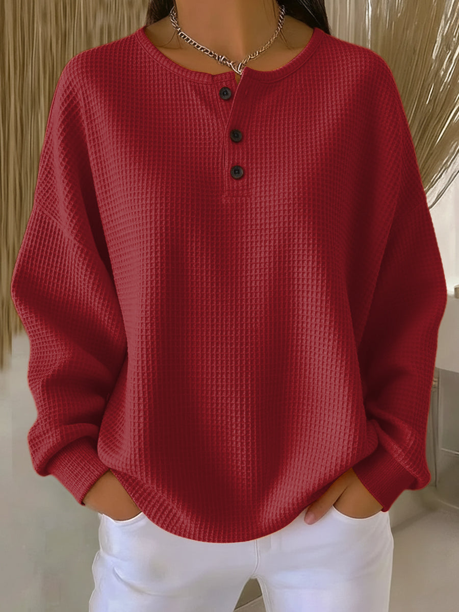 Maribel | Sudadera Henley Gofrada