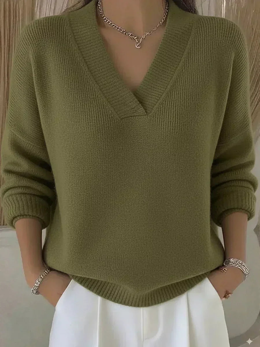 Amparo | Jersey Suave de Cuello de Pico