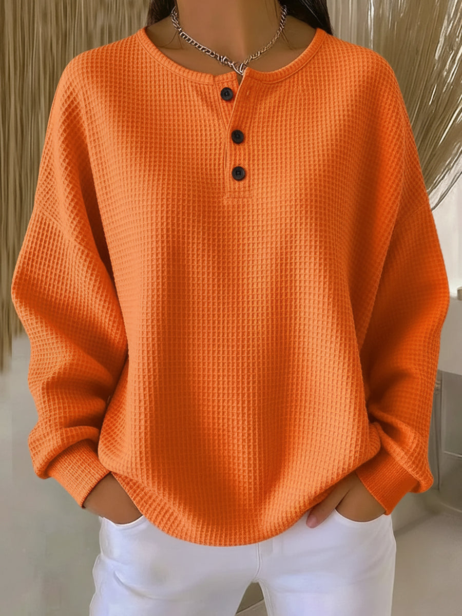 Maribel | Sudadera Henley Gofrada