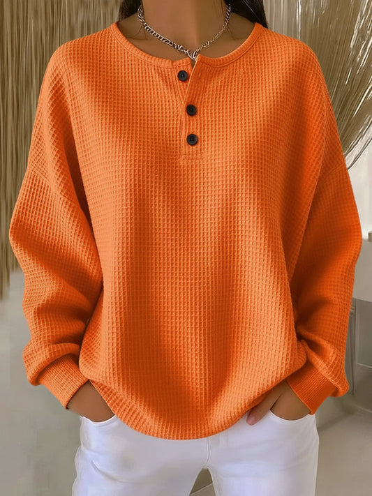 Maribel | Sudadera Henley Gofrada