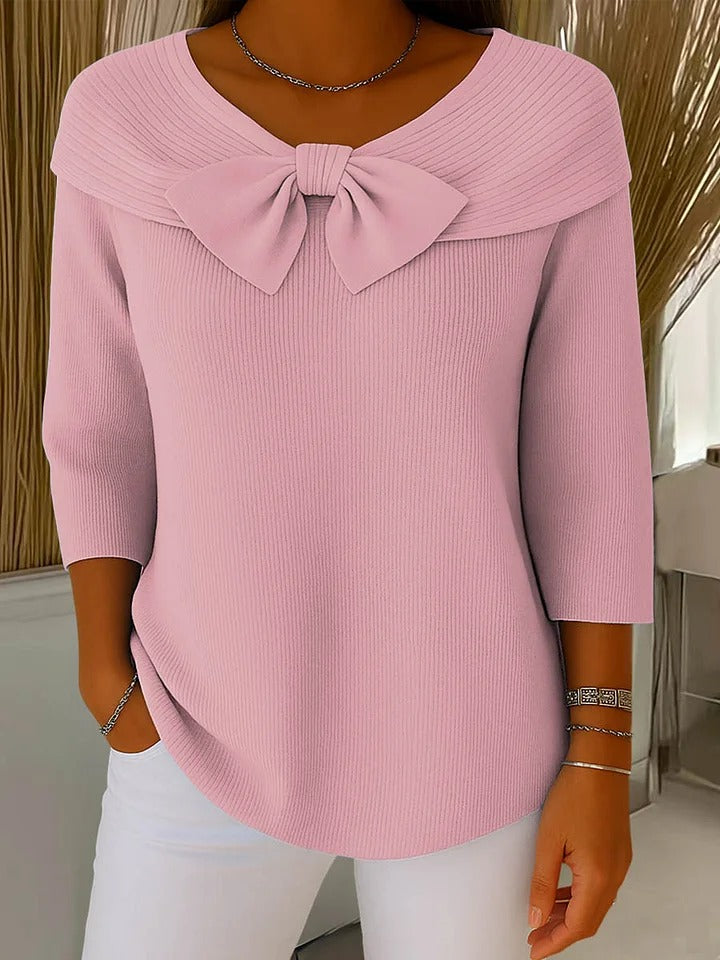 Teresa | Jersey con Lazo y Cuello Redondo
